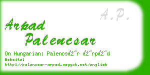 arpad palencsar business card